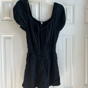 Black Short Sleeve Romper